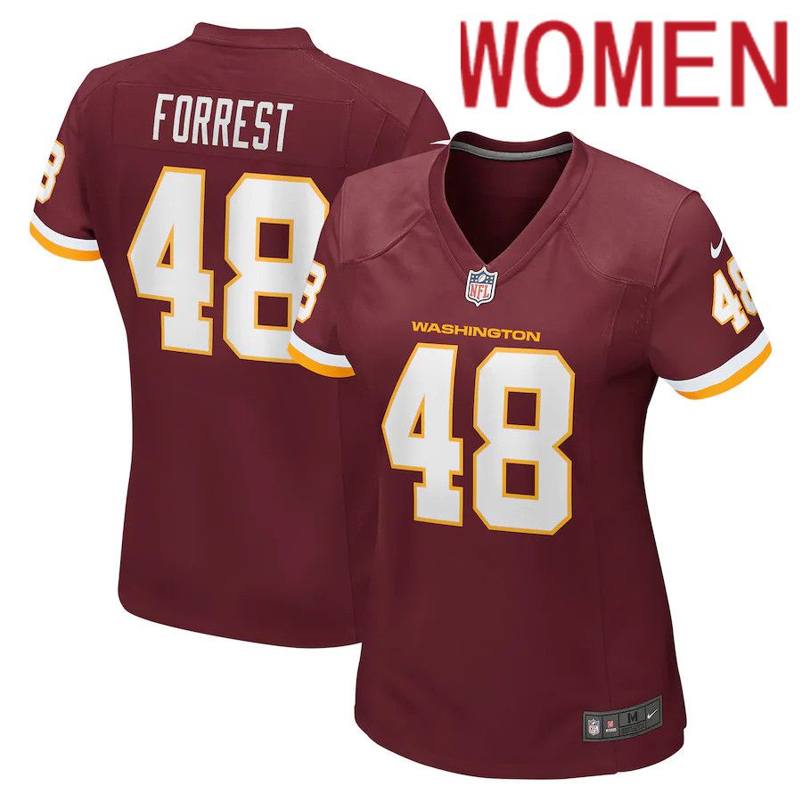 Women Washington Redskins 48 Darrick Forrest Nike Burgundy Game NFL Jersey